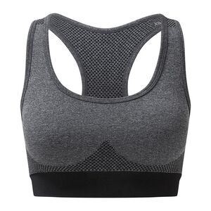 TriDri Womens/Ladies Sculpted Melange Seamless 3D Sports Bra / Black